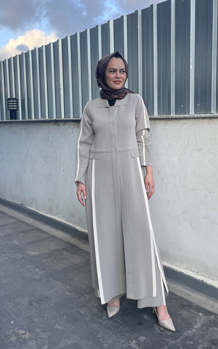 Miss Dalida Yırtmaç Detaylı Uzun Triko Hırka MİNK - 3