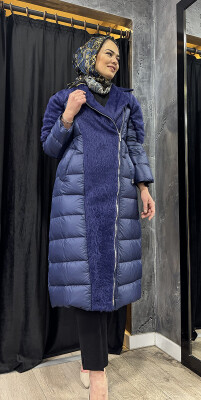 Miss Dalida Yumoş İp Detaylı Şişme Mont Navy Blue - 2