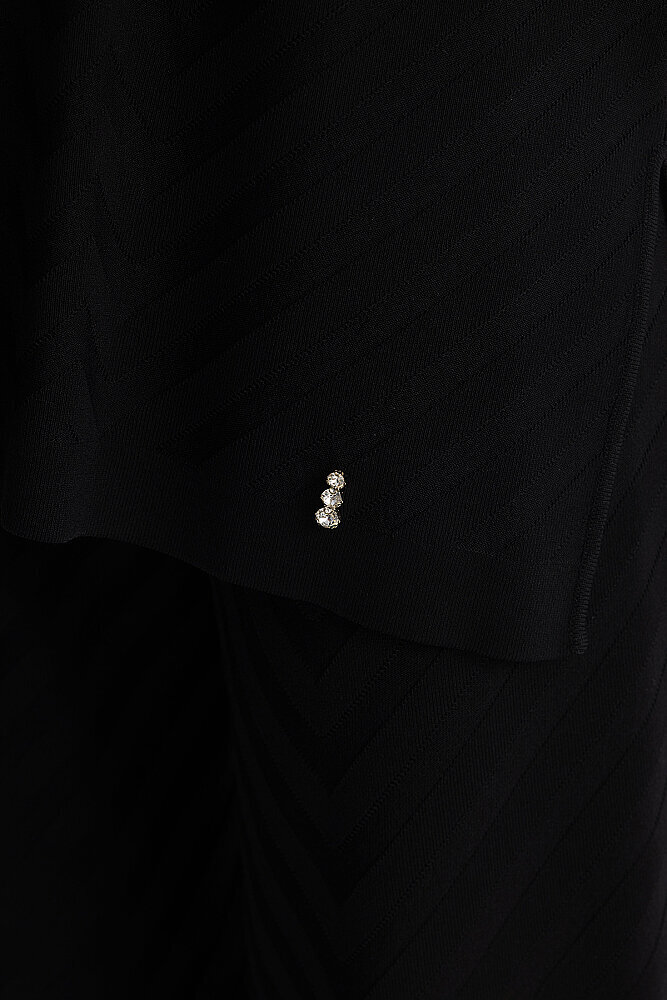 Miss Dalida Zigzag Desenli Triko Tunik SİYAH - 3