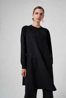 MissWhence Cepleri Fermuarlı Tunik SİYAH - 3
