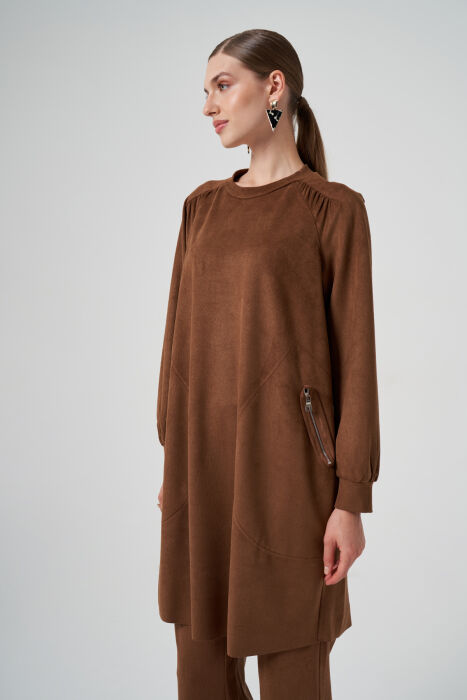 MissWhence Cepleri Fermuarlı Tunik TABA - 2