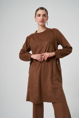 MissWhence Cepleri Fermuarlı Tunik TABA - 3