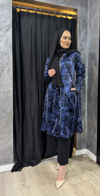 MissWhence Desenli Kap LACİVERT - 2