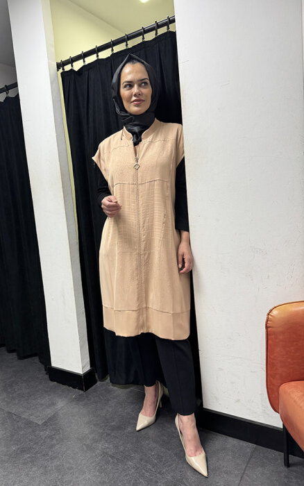 Miss Whence Kayısı Omzu Fermuar Detaylı Yelek KAYISI - 2