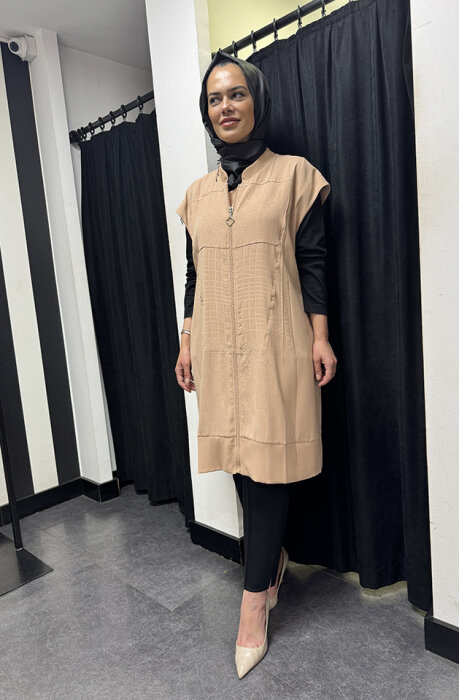 Miss Whence Kayısı Omzu Fermuar Detaylı Yelek KAYISI - 3