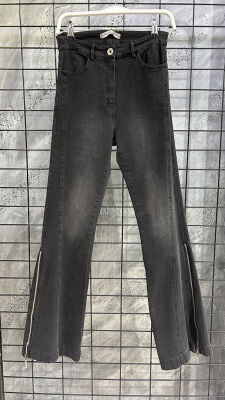 Miss Whence Siyah Fermuar Detaylı İspanyol Paça Pantolon SİYAH - 6