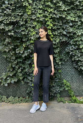 MissWhence Siyah Fermuar Detaylı Pantolon SİYAH - 1