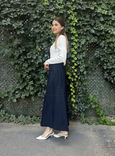 MissWhence Yandan Fermuarlı Pliseli Etek LACİVERT - 3