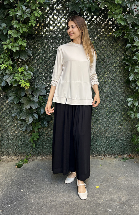 Miss Whnece Önü Dikiş Detaylı Tunik EKRU - 2