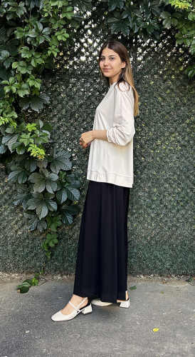 Miss Whnece Önü Dikiş Detaylı Tunik EKRU - 3