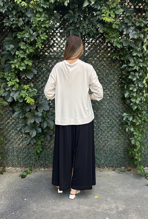 Miss Whnece Önü Dikiş Detaylı Tunik EKRU - 4