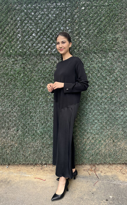 MissDalida Eteği Cupra Triko Elbise BLACK - 2