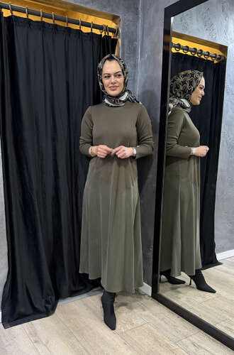 MissDalida Eteği Cupra Triko Elbise DARDO-TAUPE 