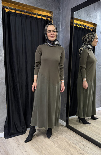 MissDalida Eteği Cupra Triko Elbise DARDO-TAUPE - 2