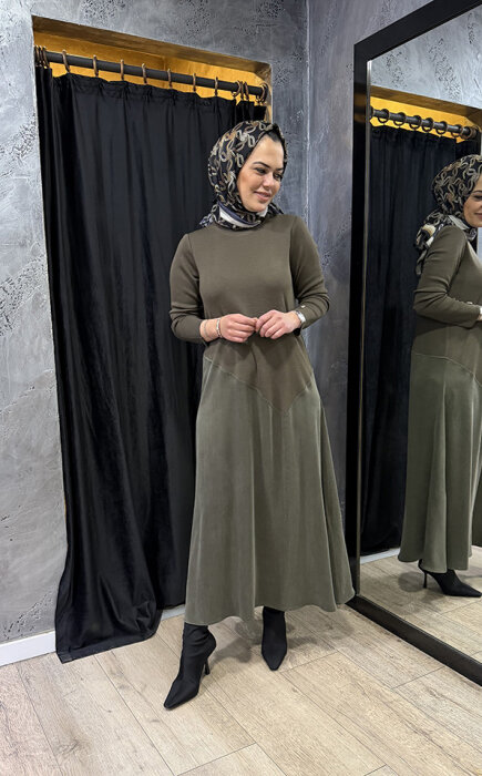 MissDalida Eteği Cupra Triko Elbise DARDO-TAUPE - 3