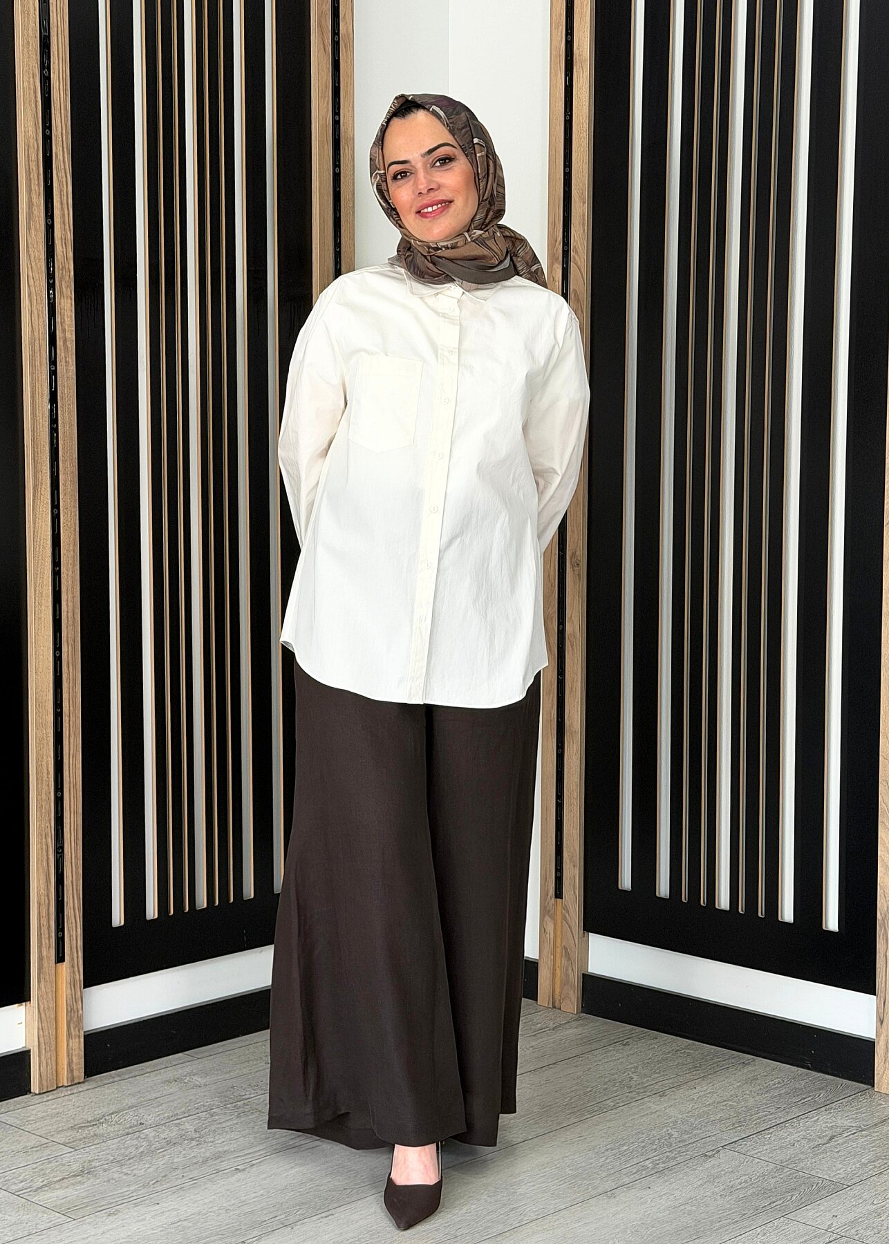 MissDalida Geniş Paça Keten Pantolon Cacao - 2