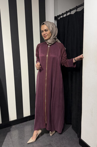 MissDalida Kolları Triko Fermuarlı Cupra Kap BORDO - 2