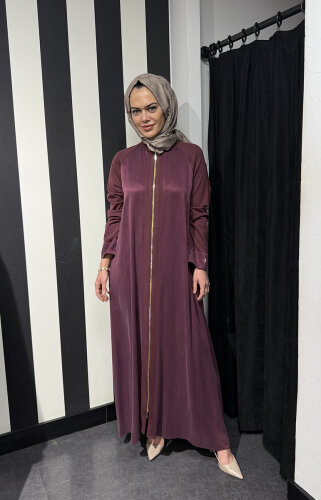 MissDalida Kolları Triko Fermuarlı Cupra Kap BORDO - 4