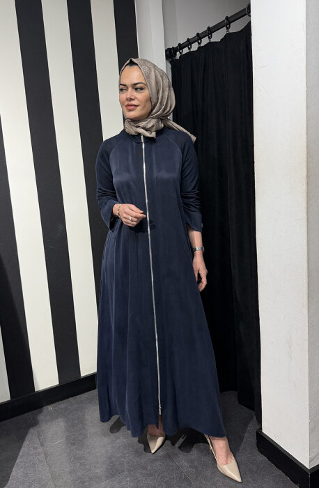 MissDalida Kolları Triko Fermuarlı Cupra Kap Oası/Dark Navy - 2