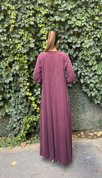 MissDalida Önü Cepli Cupra Elbise Plum - 3