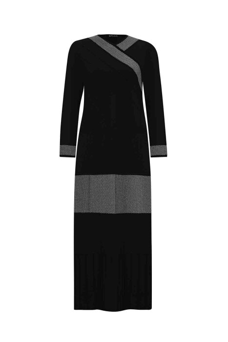 MissDalida V Yaka Triko Elbise BLACK - 1