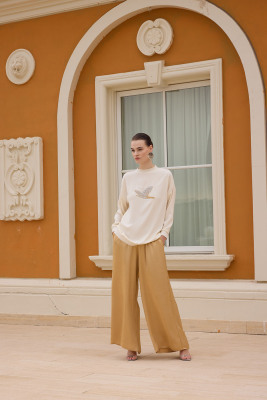 MissEmramiss Aksesuarlı Sweatshirt BEJ