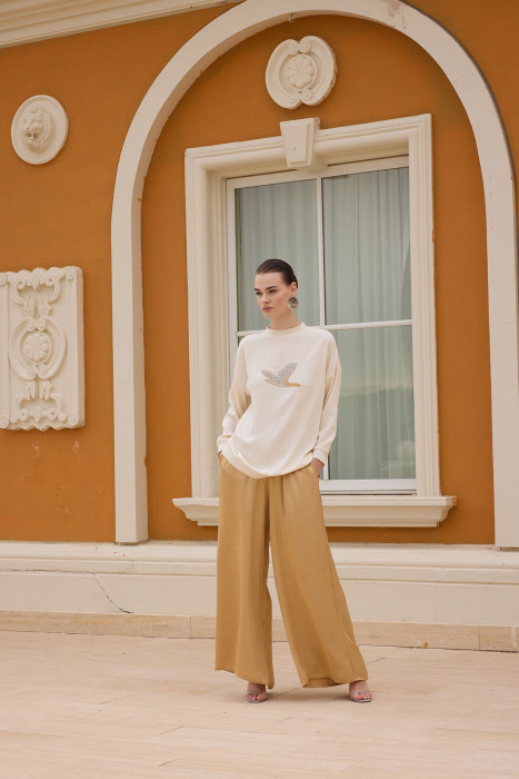 MissEmramiss Aksesuarlı Sweatshirt BEJ - 1