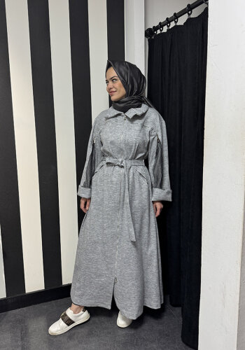 MissWhence Belden Kuşaklı Fermualı Pardesü GRİ - MİSSWHENCE