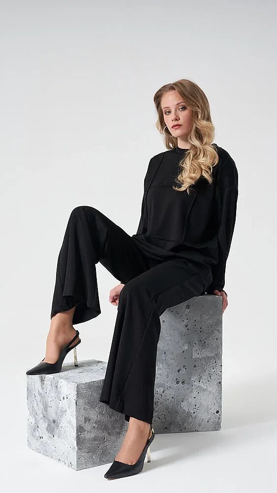 MissWhence Çelik Örme Pantolon SİYAH - 2