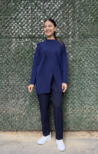 MissWhence Cigarette Pantolon LACİVERT - 2