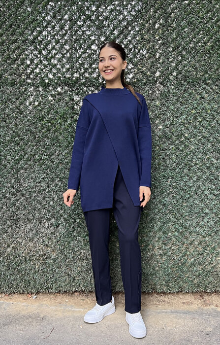 MissWhence Cigarette Pantolon LACİVERT - 2