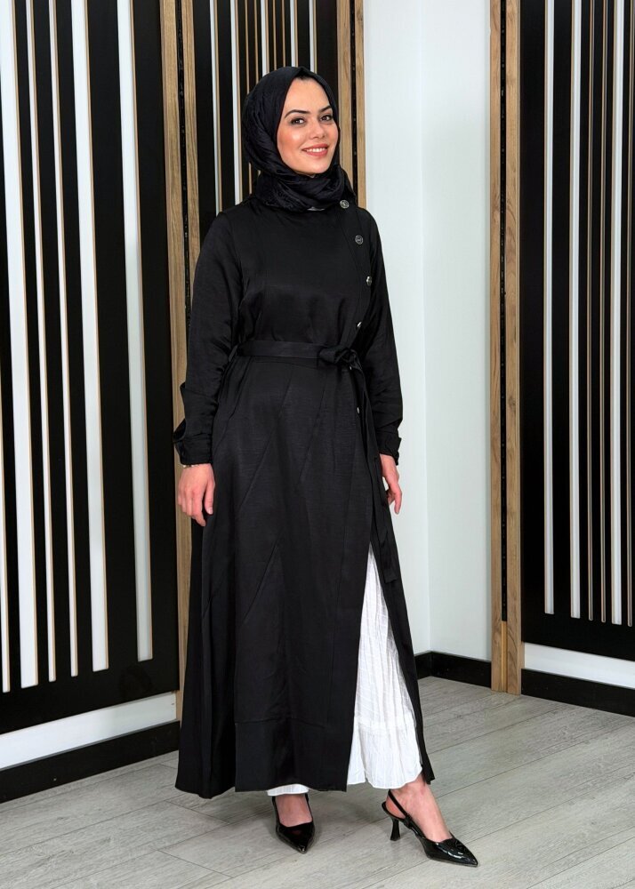 MissWhence Düğme Detaylı Elbise SİYAH