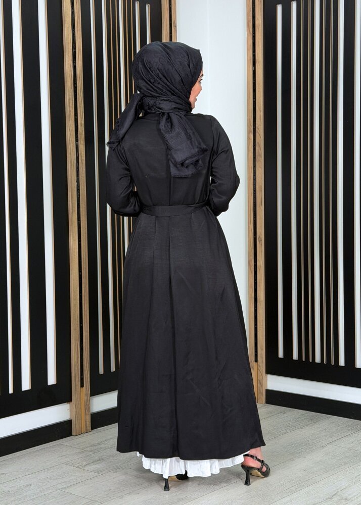 MissWhence Düğme Detaylı Elbise SİYAH - 4