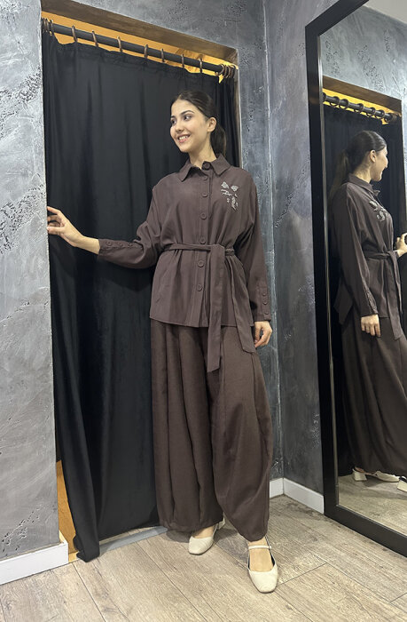 MissWhence Düz Şalvar KAHVERENGİ - 1