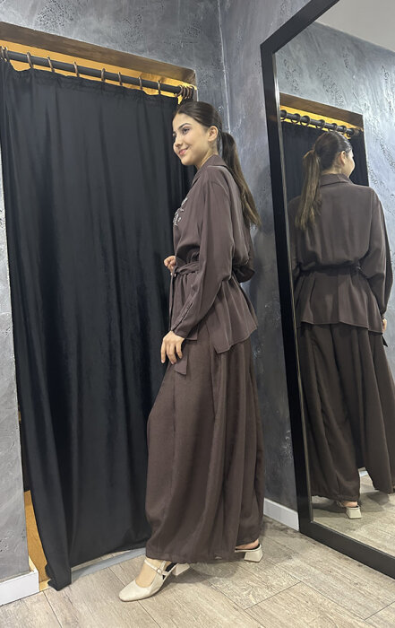 MissWhence Düz Şalvar KAHVERENGİ - 3