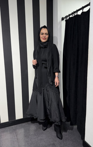 MissWhence Etek Ucu Tafta Elbise SİYAH - 2