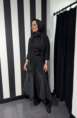 MissWhence Etek Ucu Tafta Elbise SİYAH