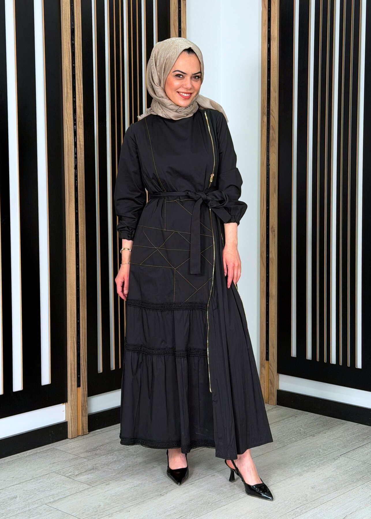 MissWhence Fermuar Detaylı Elbise SİYAH - 1