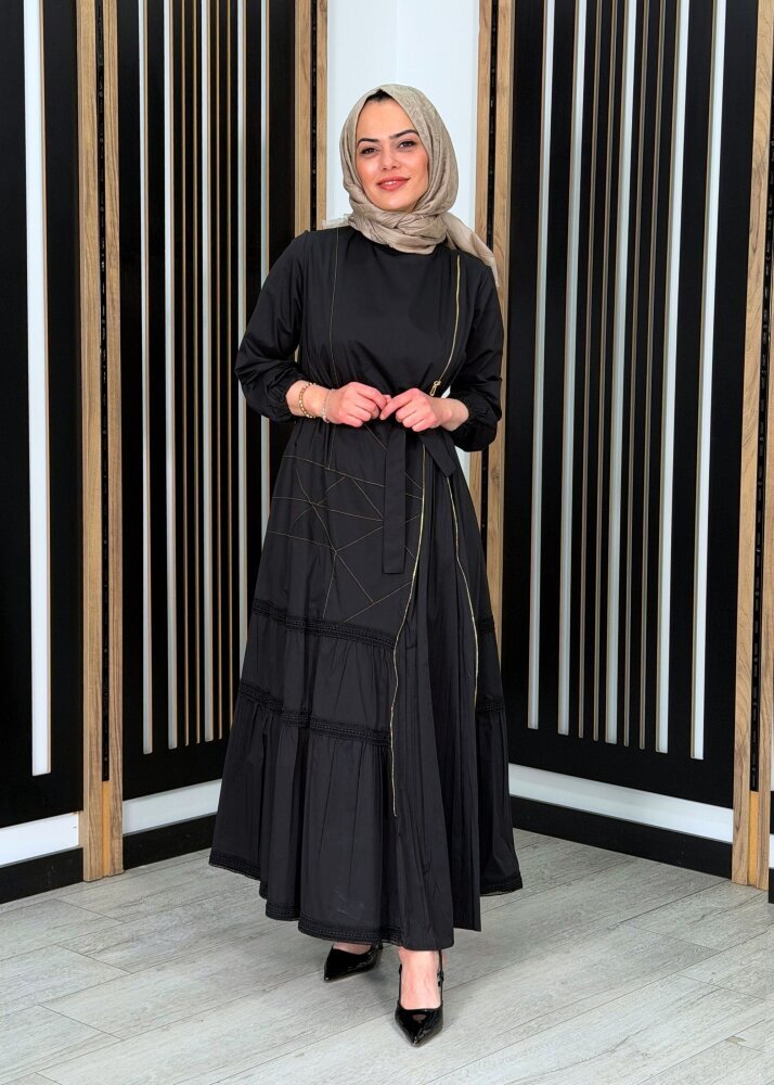 MissWhence Fermuar Detaylı Elbise SİYAH - 2