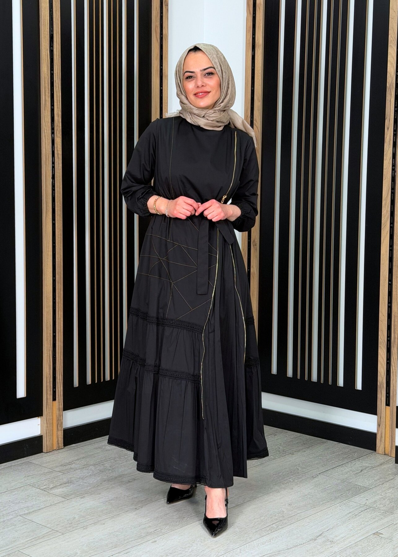 MissWhence Fermuar Detaylı Elbise SİYAH - 2