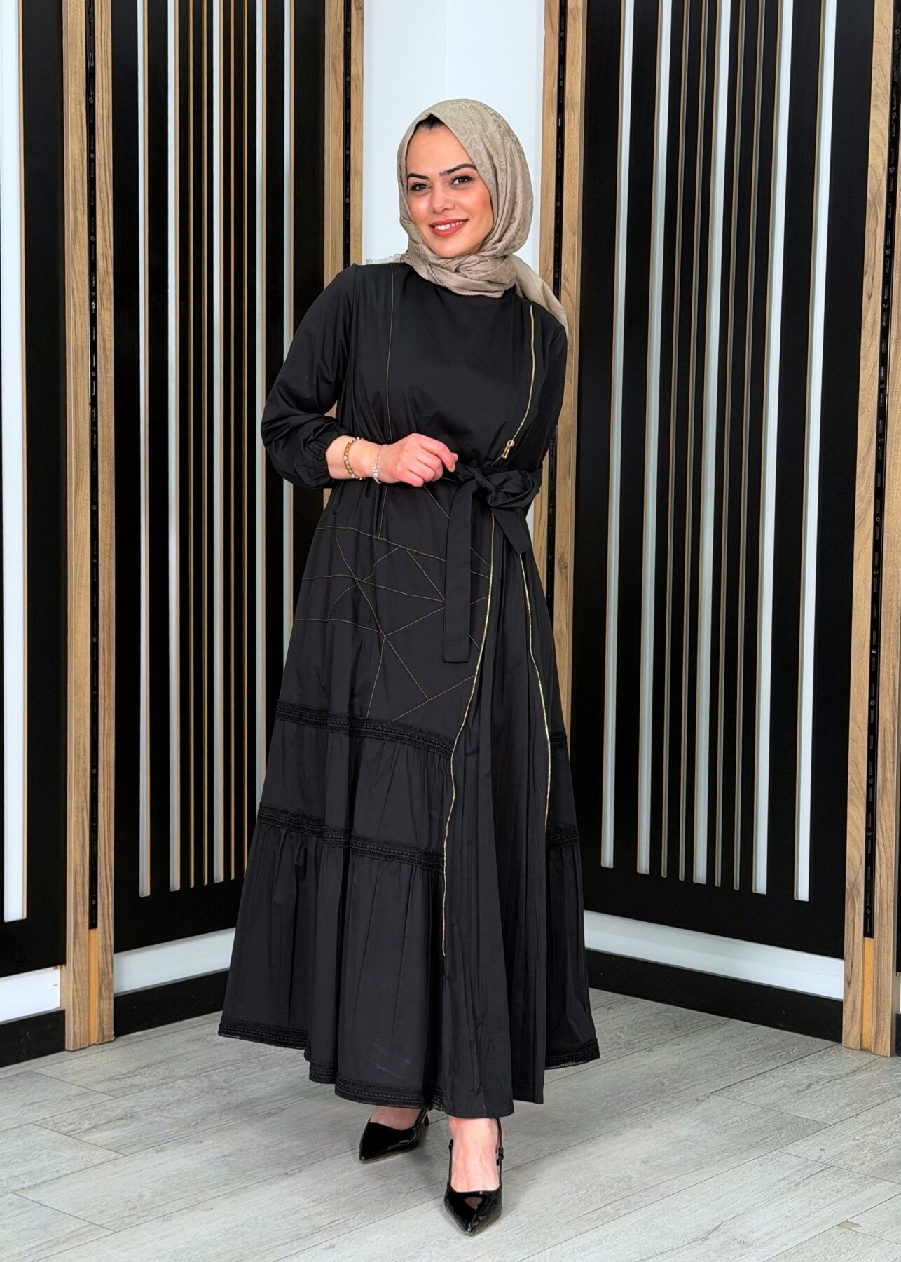 MissWhence Fermuar Detaylı Elbise SİYAH - 3