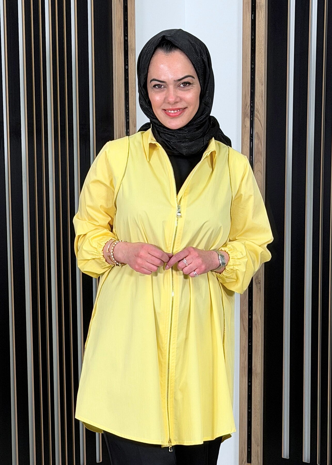 MissWhence Fermuar Detaylı Gömlek SARI - 3