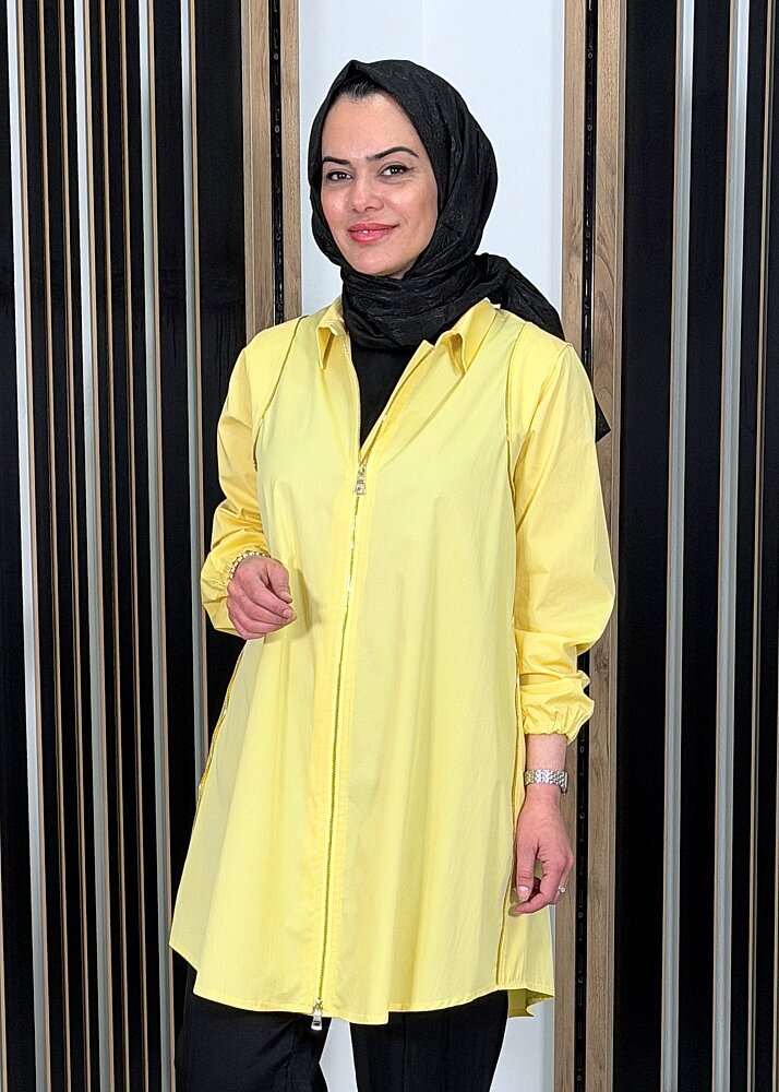 MissWhence Fermuar Detaylı Gömlek SARI