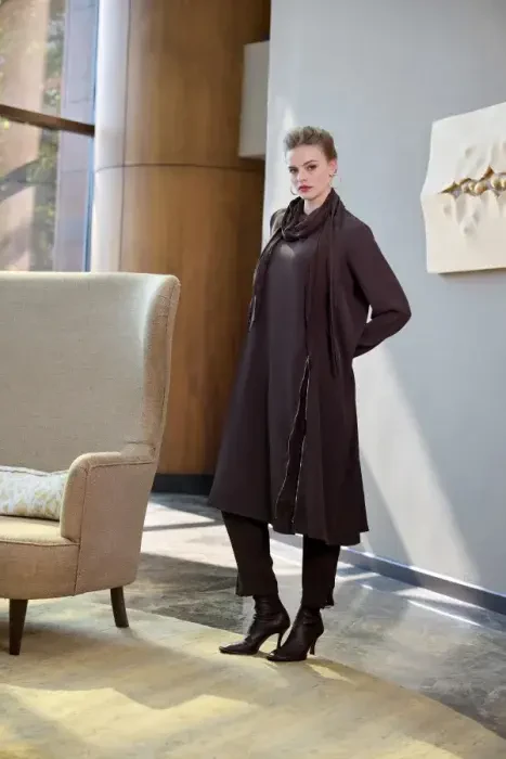 MissWhence Fermuar Detaylı Pantolon Takım KAHVE - 2