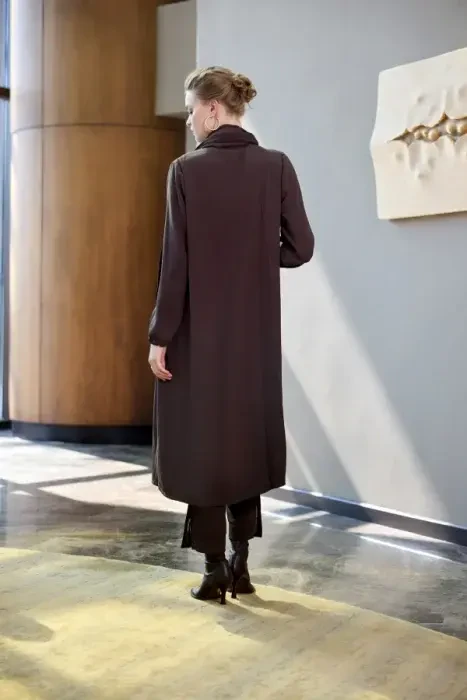 MissWhence Fermuar Detaylı Pantolon Takım KAHVE - 7