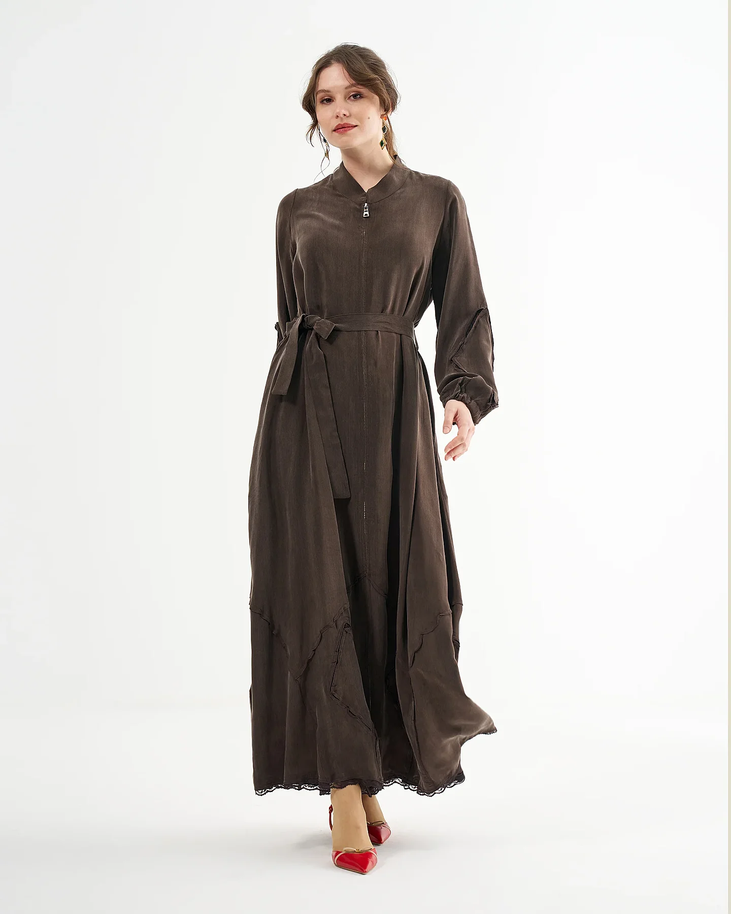 MissWhence Fermuarlı İpek Kap KAHVE - 2