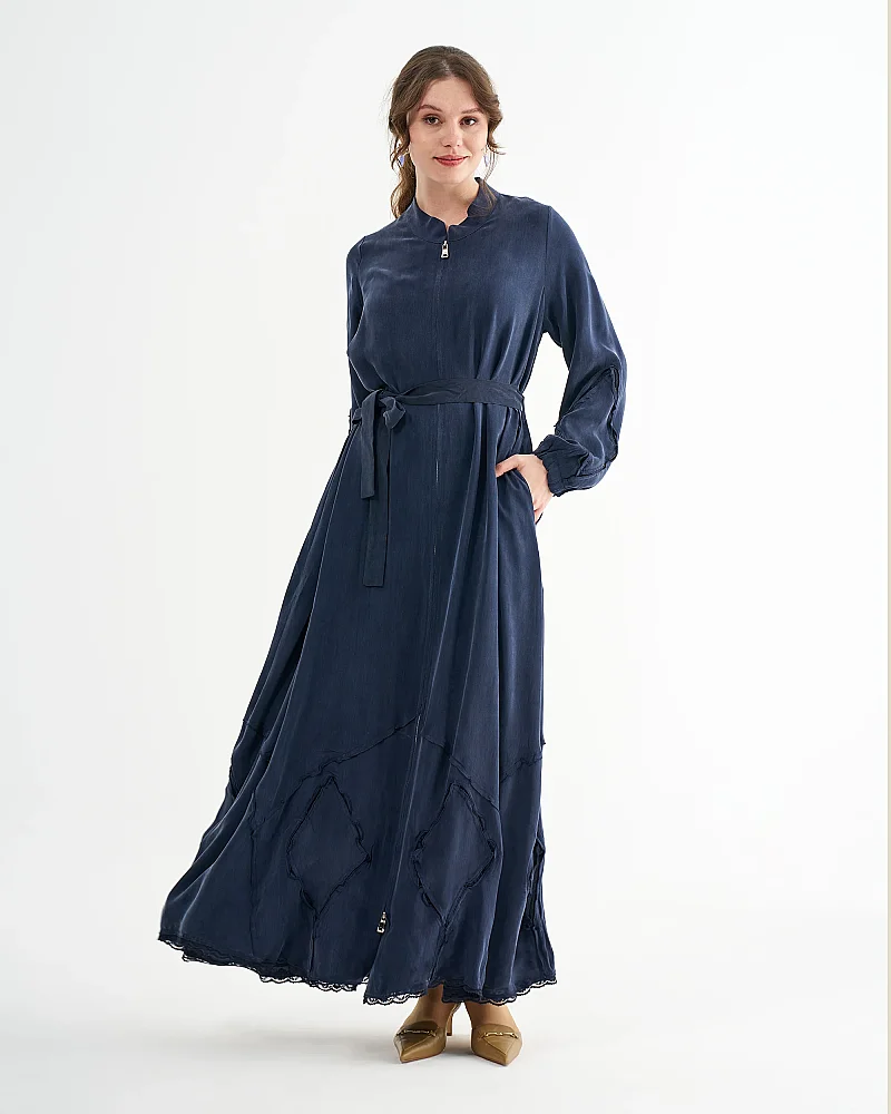 MissWhence Fermuarlı İpek Kap LACİVERT