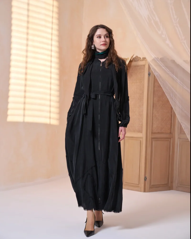 MissWhence Fermuarlı İpek Kap SİYAH - 2