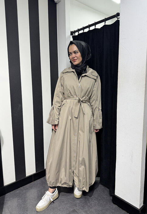 MissWhence Gögüsten Fermualı Pardesü BEJ - 1