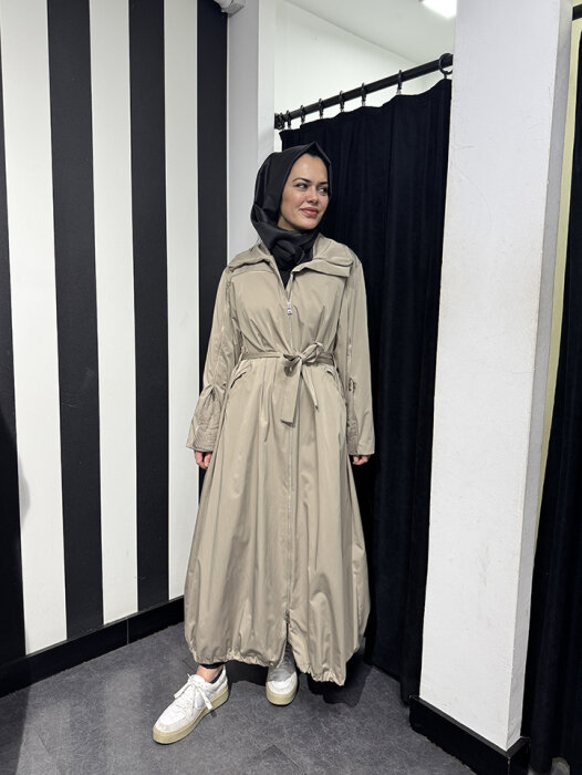 MissWhence Gögüsten Fermualı Pardesü BEJ - 3